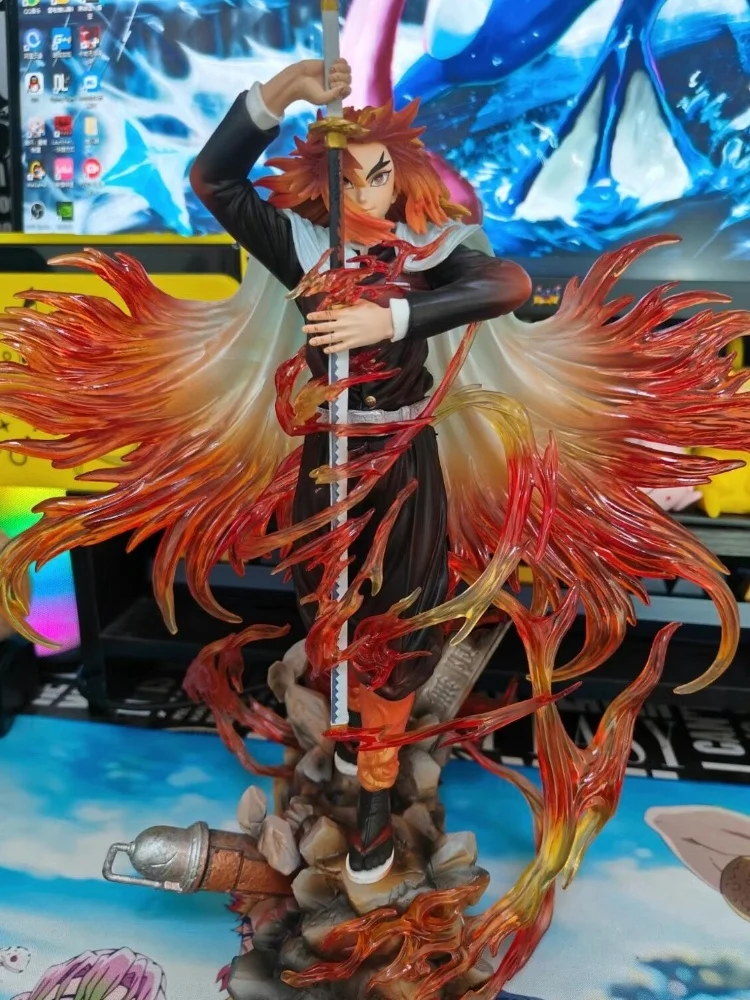 

30 см аниме-фигурки Demon Slayer Rengoku Kyoujurou, фигурка Gk, статуя, модель, коллекция кукол, украшение комнаты, настольные игрушки, подарок