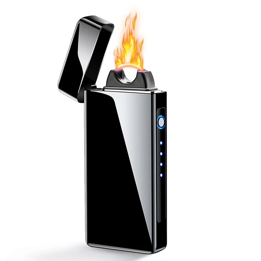 

Windproof High Power Big Flame USB Rechargeable Plasma Lighter Super Dual Arc Lighter Power Display Cigar Smoking Accessories