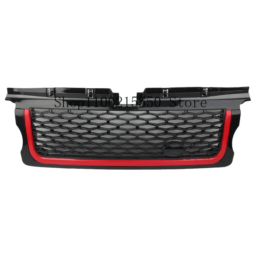 ABS Car Front Bumper Grille Mesh Grill For Land Rover Range Rover Sport RRS 2005 2006 2007 2008 2009 Black Frame Red Edge