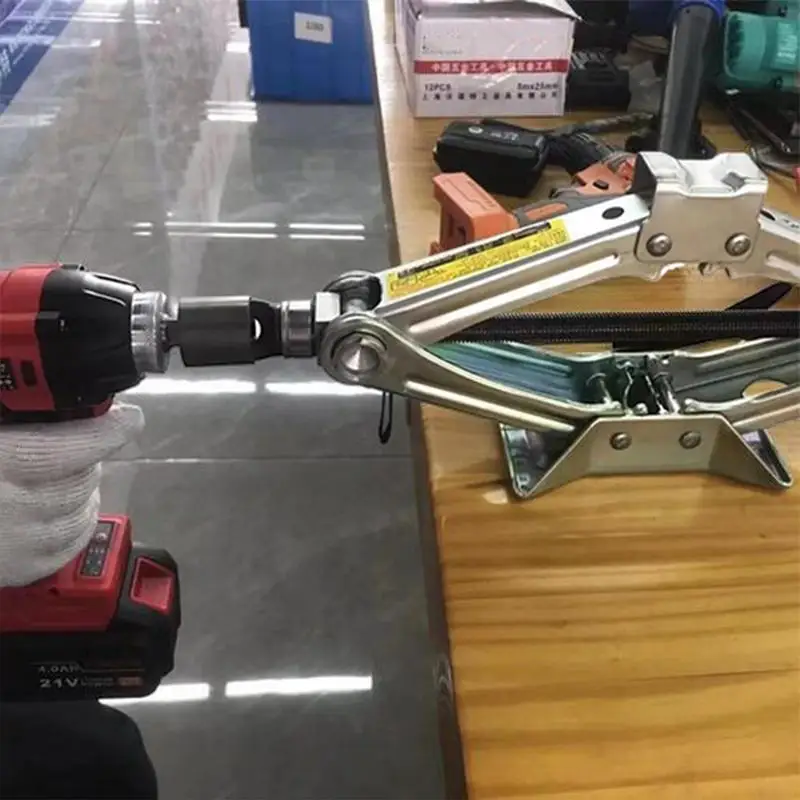 

Drill To Trailer Jack Adapter RV Jack Socket Drill Adapter Steel Attachment Stabilizer For Camping Setup RV Home Garage RV