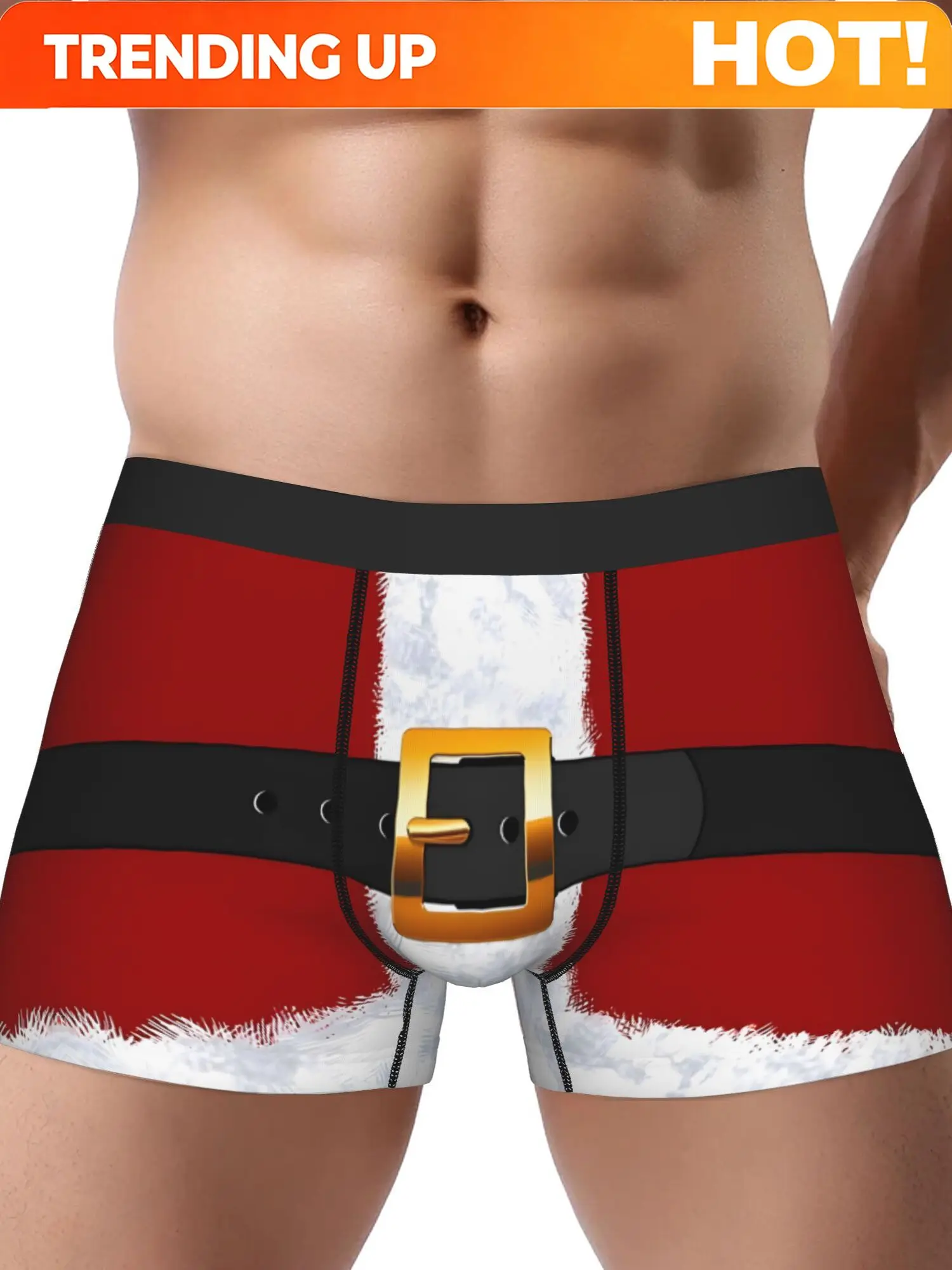 Customization Santa Claus Suit Fashion Statement Unique Underwear Design Comfortable Men's Boxer Briefs Machine Washable