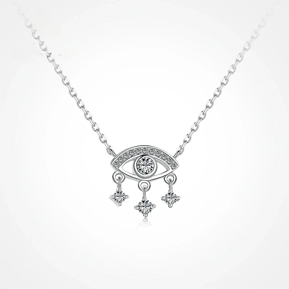 Versatile 925 Sterling Silver Women's Necklace with Zirconia Inlaid Hollow Eyes Designed Specifically for Women's Jewelry