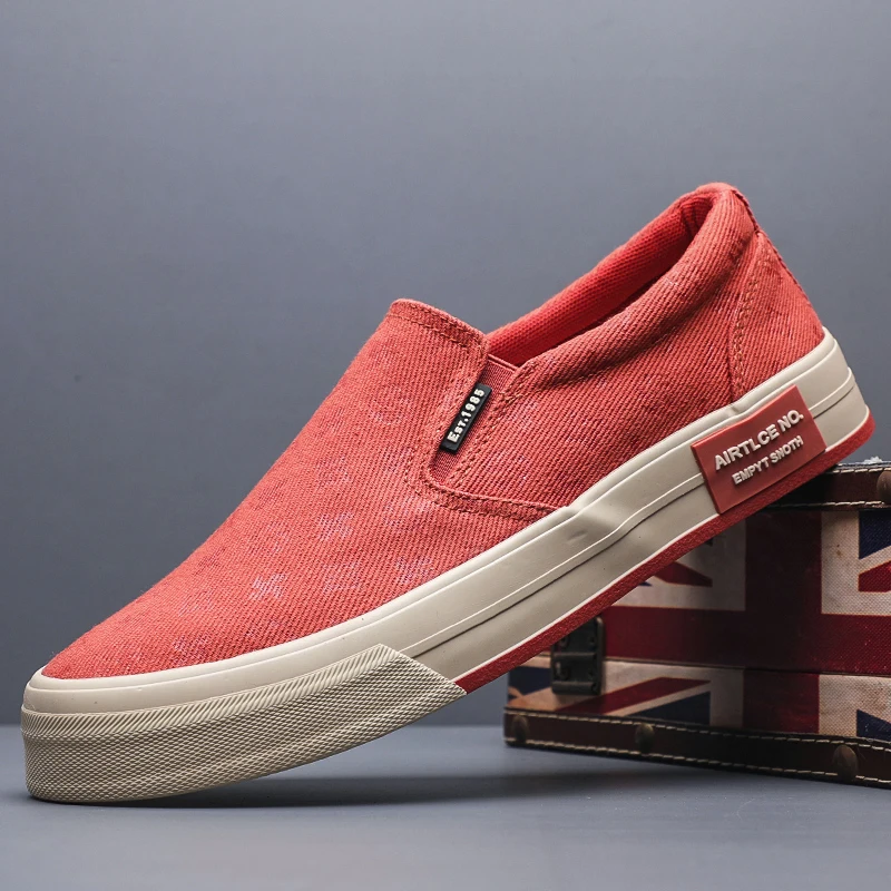 

Fla Step Men's Casual Canvas oes Easy Wear Soft Bot Anti-Slip Wear-Resistant Spring Autumn Season round Toe Plain Color