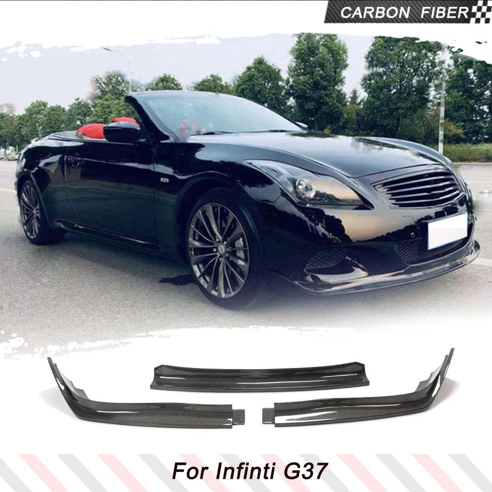 

Carbon Fiber Car Front Bumper Lip Spoiler Splitters for Infiniti G37 G25 G35 Coupe 2009-2013 Front Chin Racing Spoiler FRP 3PCS