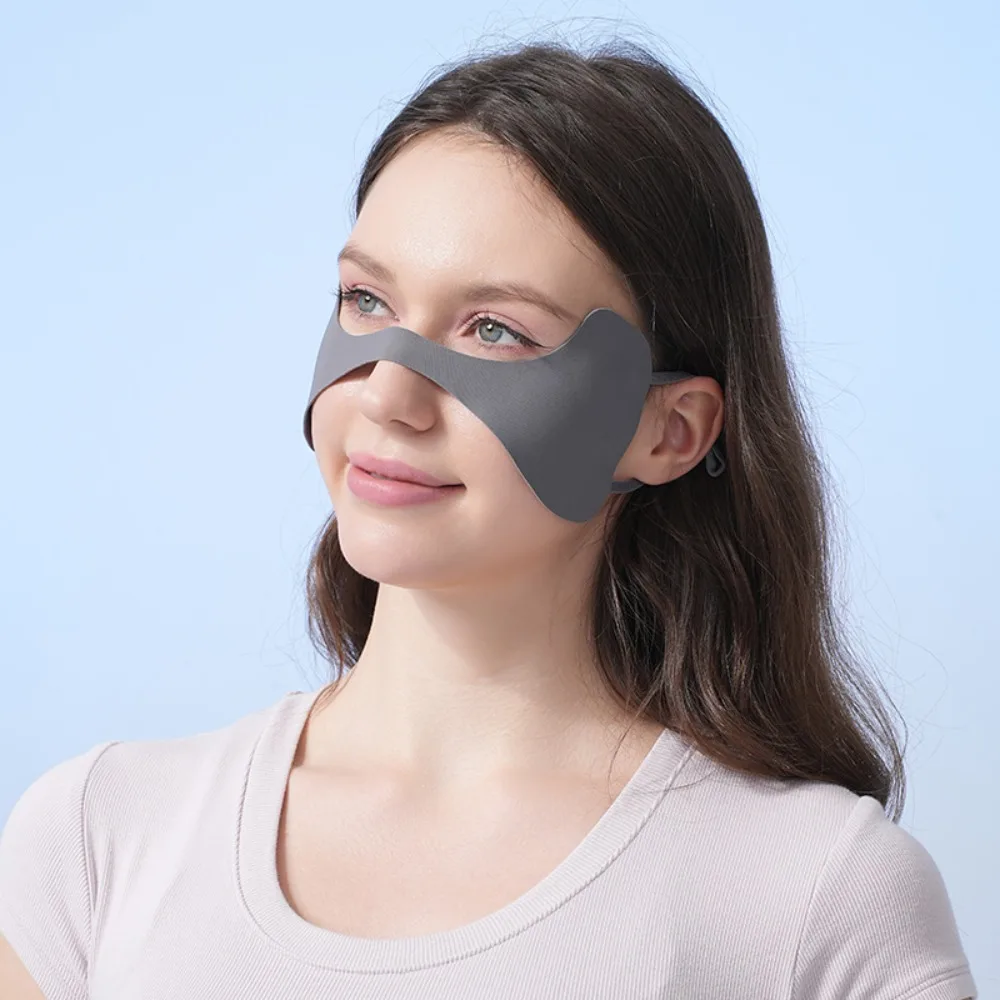 

Солнцезащитный шарф для лица, ледяная шелковая солнцезащитная маска, нейлоновая тонкая летняя маска для лица, дышащая однотонная маска для лица, гнини для верховой езды