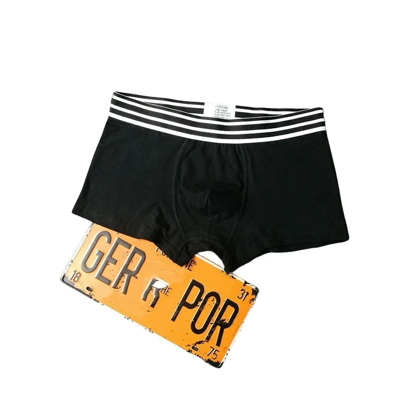 3pcs High Quality Cotton Men's Boxer Underwear Fashion Letter Belt Men's U Convex Pouch Breathable Solid Color Male Panties Shor