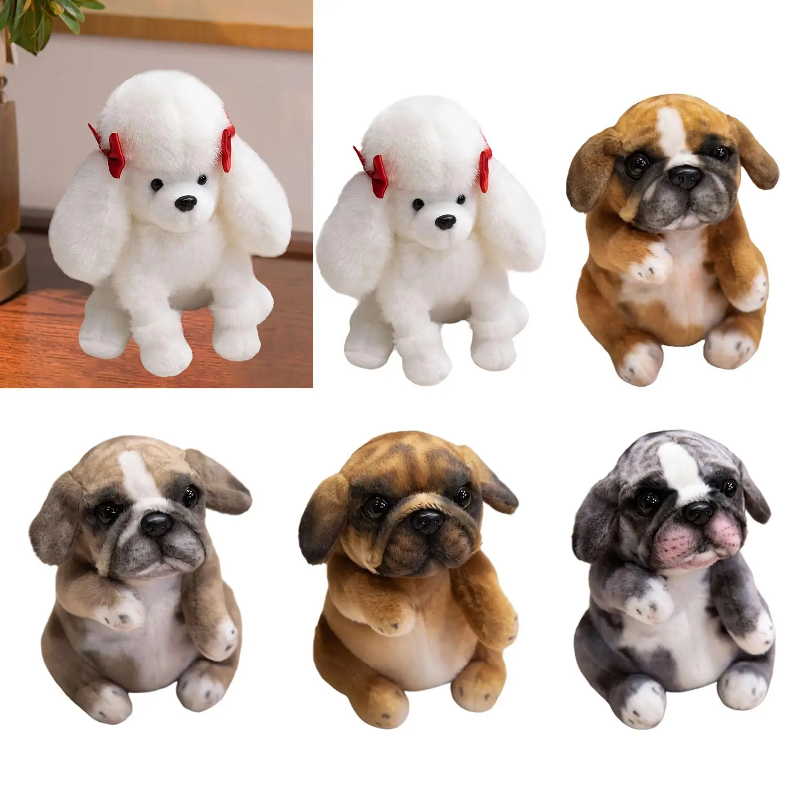 

7.87inch Plush Dog Doll, Cute Realistic Sofa Ornament Simulation Dog Doll Stuffed Animal Toy for Kids, Adults, Birthday Gifts