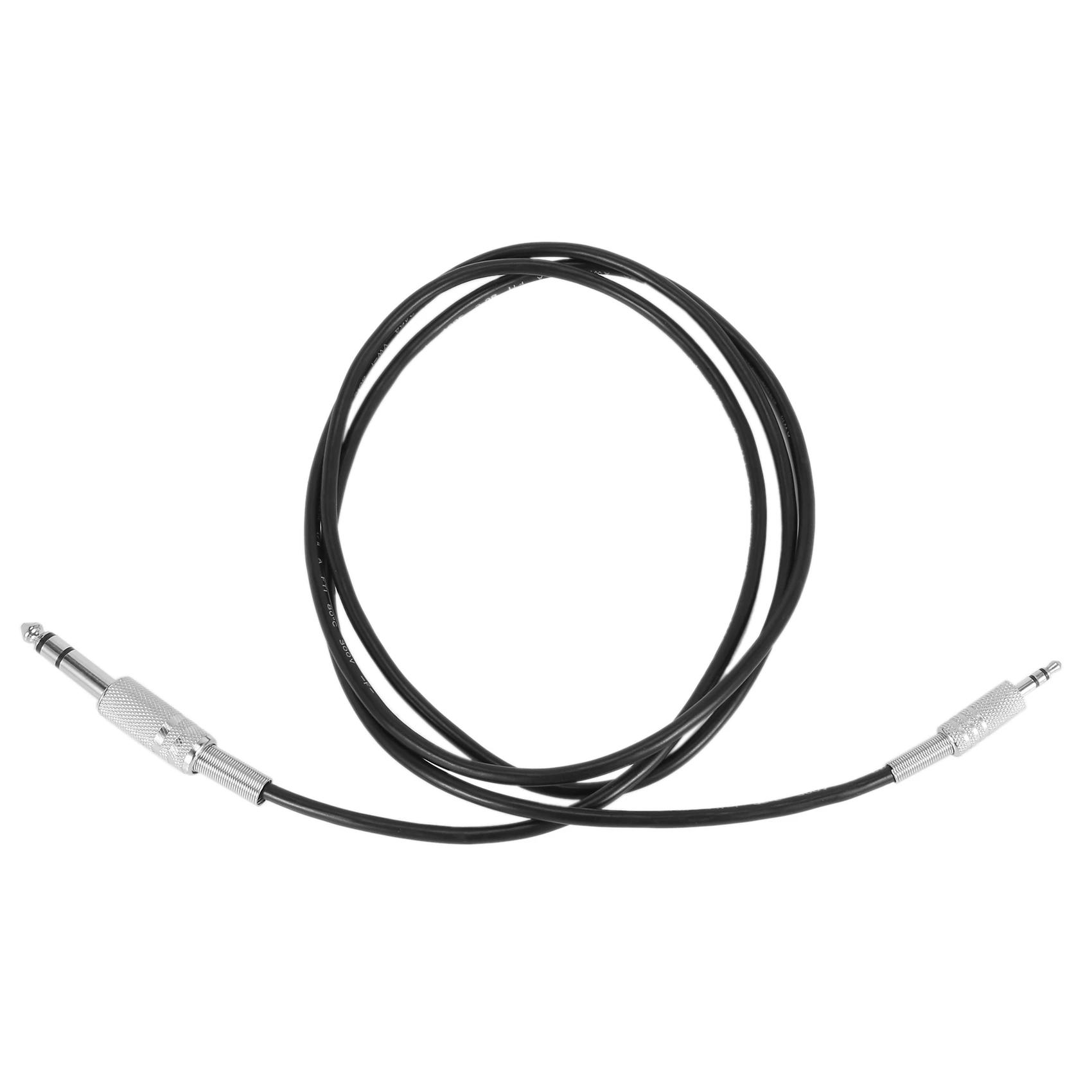 2Pcs 4.9Ft 3.5Mm 1/8 Inch Male To 6.35Mm 1/4 Inch Male TRS Stereo Audio Cable Hot Black