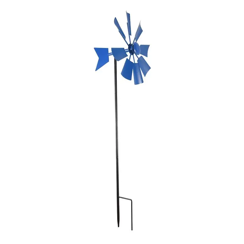 A96K-1Pc Wind Spinner Decorative Windmill Decorative Iron Windmill Yard Plug-In Winnower Garden Wind Spinner Ornament