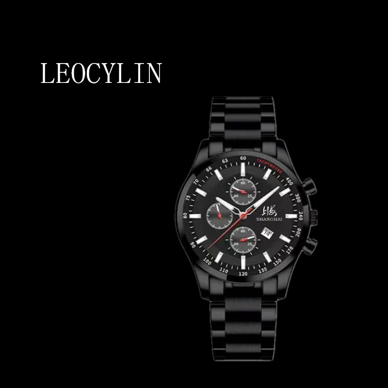 LEOCYLIN Shanghai original men quartz watch shockproof Chronograph for men Fashion Sport Relogio Masculino Waterproof luminous