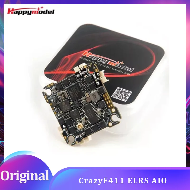 

Happymodel CrazyF411 ELRS AIO 4in1 F411 Flight Controller Built-in UART 2.4G ELRS RX 20A ESC 2-4S for FPV Toothpick Drones