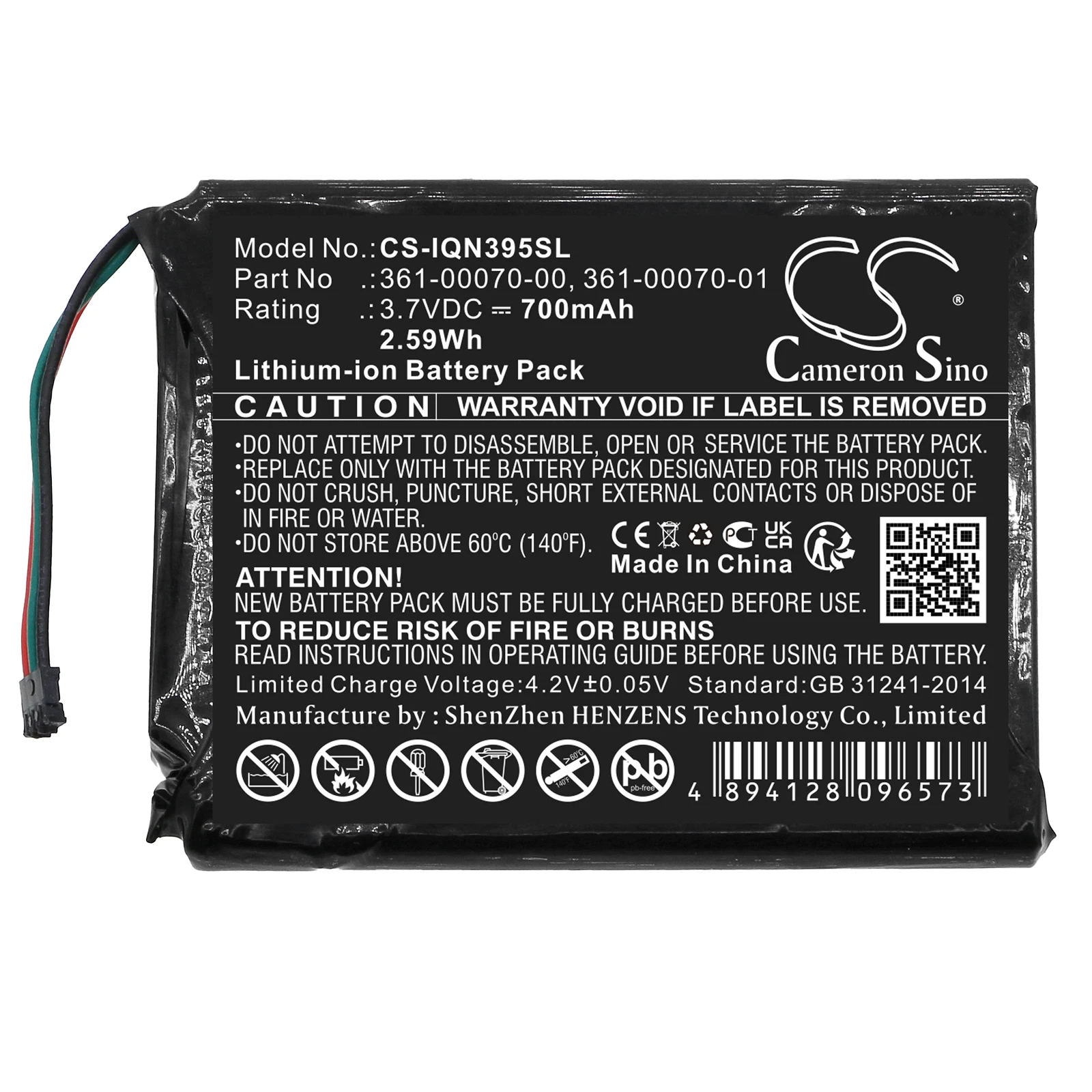 

Cameron Sino 700mA Battery 361-00070-00 for Garmin Nuvi 3598, Nuvi 3598LMT, Nuvi 3598LMT-D, 3597LMT, Nuvi 3597LMTHD,Nuvi 3597