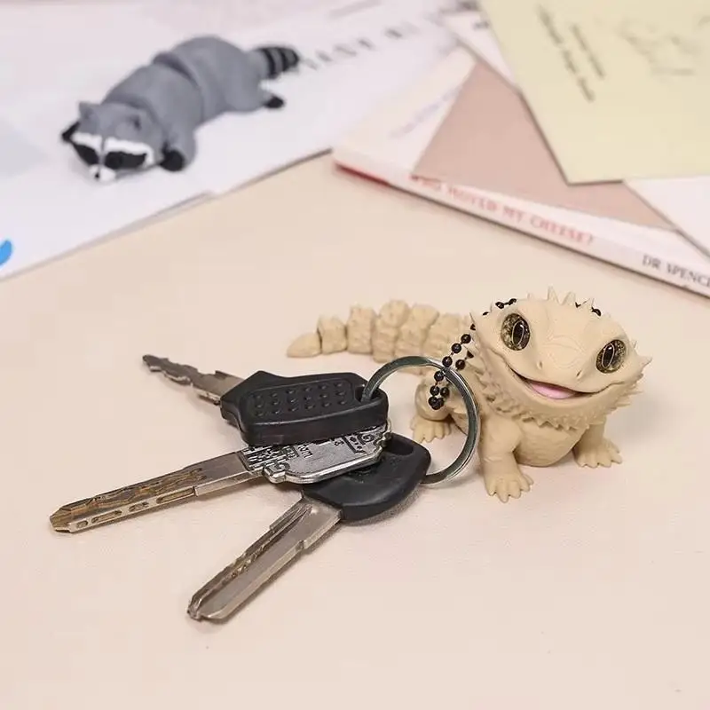 C 1Pcs 3D Printed Bearded Dragon Statue Adorable Lizard Figurine Creative Gift For Reptile Enthusiasts Shelf Tabletop Ornament