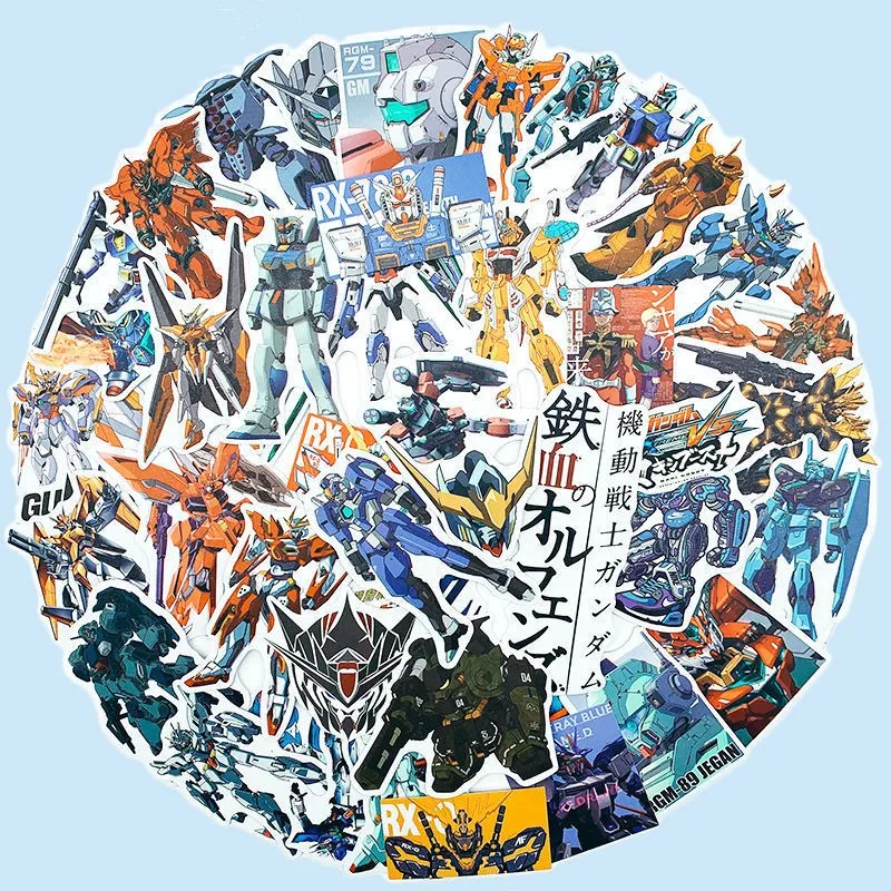 10/30/50pcs Japanese Anime GUNDAM Stickers Decals Waterproof Graffiti Skateboard Motorcycle Helmet Cool Kids Toys Sticker Packs