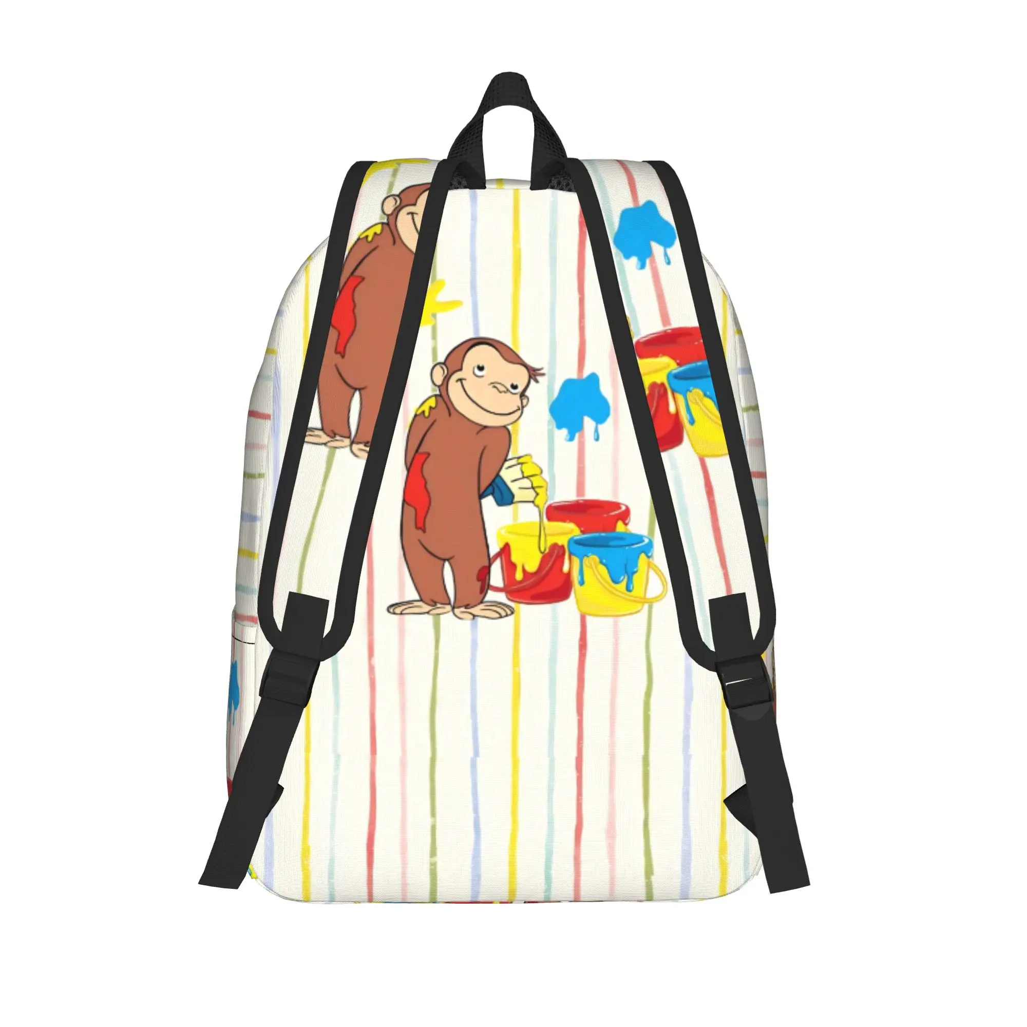 Curious Monkey Georges Cartoon Backpack for Men Women Teenage Student Business Daypack TV Series College Canvas Bags Gift