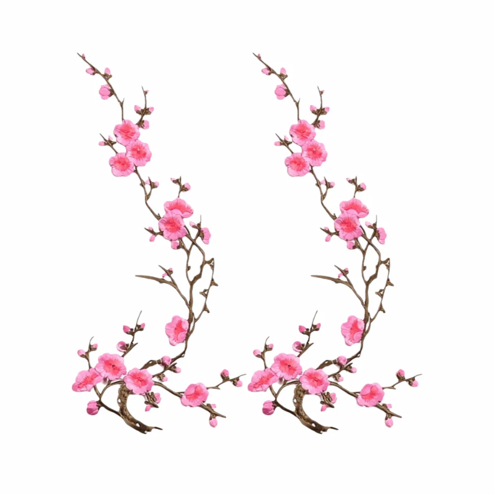DIY Cherry Blossom Iron On Patches Iron On＆Sew On Hot Melt Adhesive Cherry Blossom Patch Embroidery Sakura Patches
