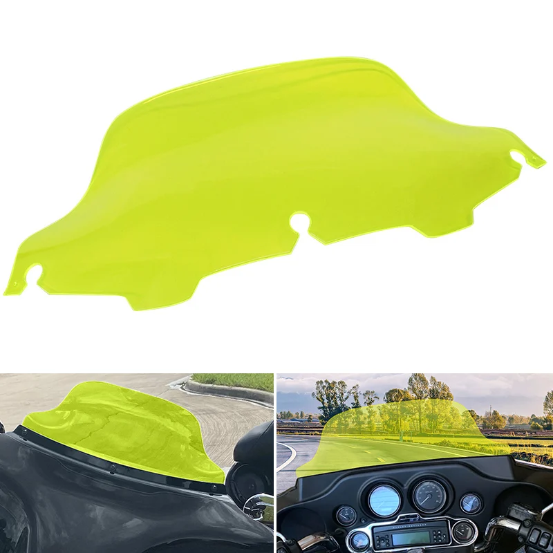 

8" Motorcycle Green Windshield Windscreen Case For Harley Road Glide Ultra FLTRU CVO Custom FLTR FLTRX 1994-2013 Upper Fairing