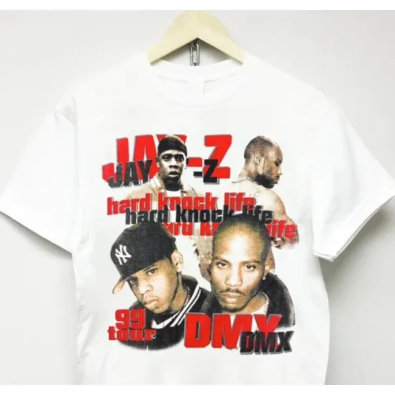 تي شيرت Jay-Z Dmx Tour Vtg Rap Concert Merch مخصص للبالغين في سن المراهقة للجنسين ثلاثية الأبعاد الطباعة الرقمية موضة مضحك جديد سريع الجفاف التي شيرت
