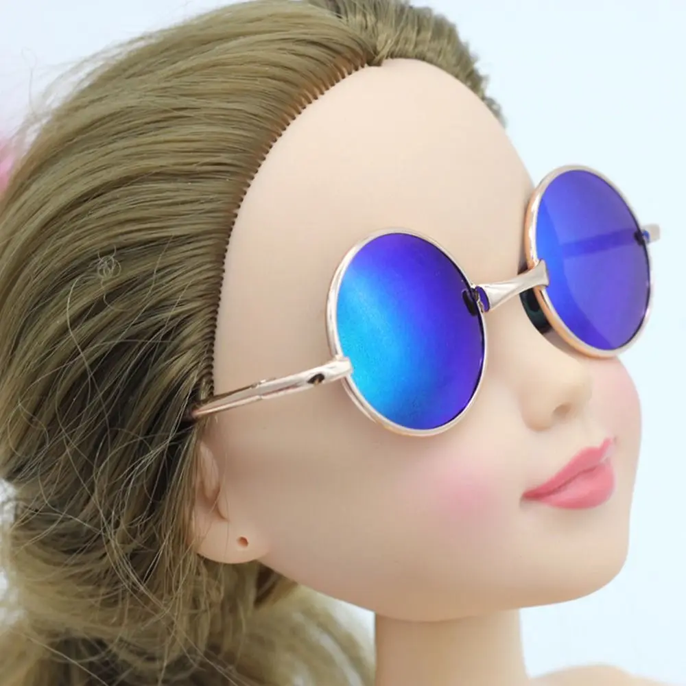 Mini Plüsch puppe für bjd Kinder Mädchen Geschenk niedlichen runden Rahmen Plüsch puppe Brillen für 10cm Puppen Brille Kleidung