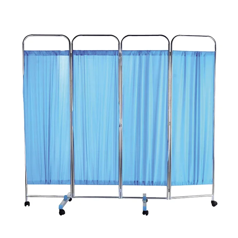 MN-PF001 Classical Model Medical Clinic Use Bedside Screen Stainless Steel Ward Folding Screen Curtain