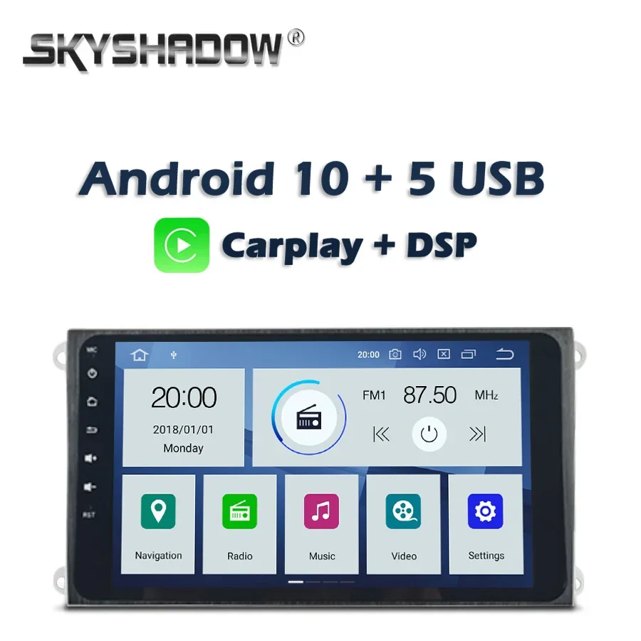 Carplay Car DVD media Player DSP PX6 IPS Android 10 4GB + 64GB Wifi GPS Map RDS Radio Bluetooth For Porsche Cayenne 2003-2010