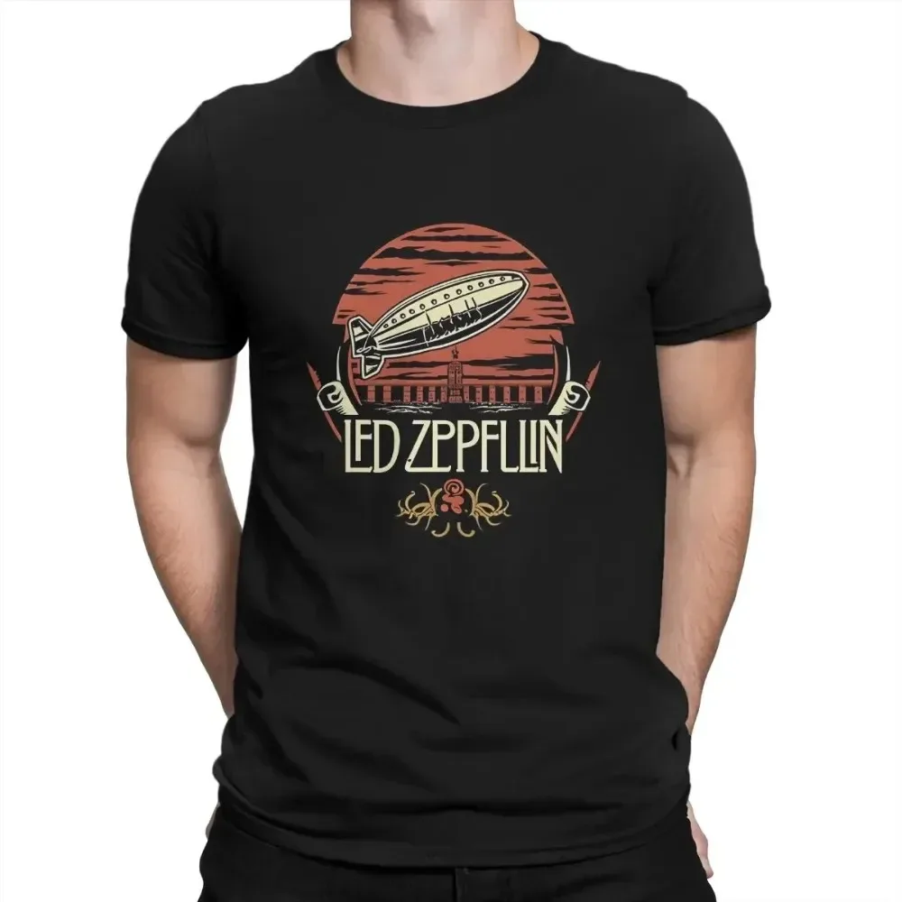 Summer Men\'s T-shirt Led Band Zeppelin Printed T-shirt Zep\'s Timeless Echo Ensemble Unique Short Sleeve Oversized Men Clothes