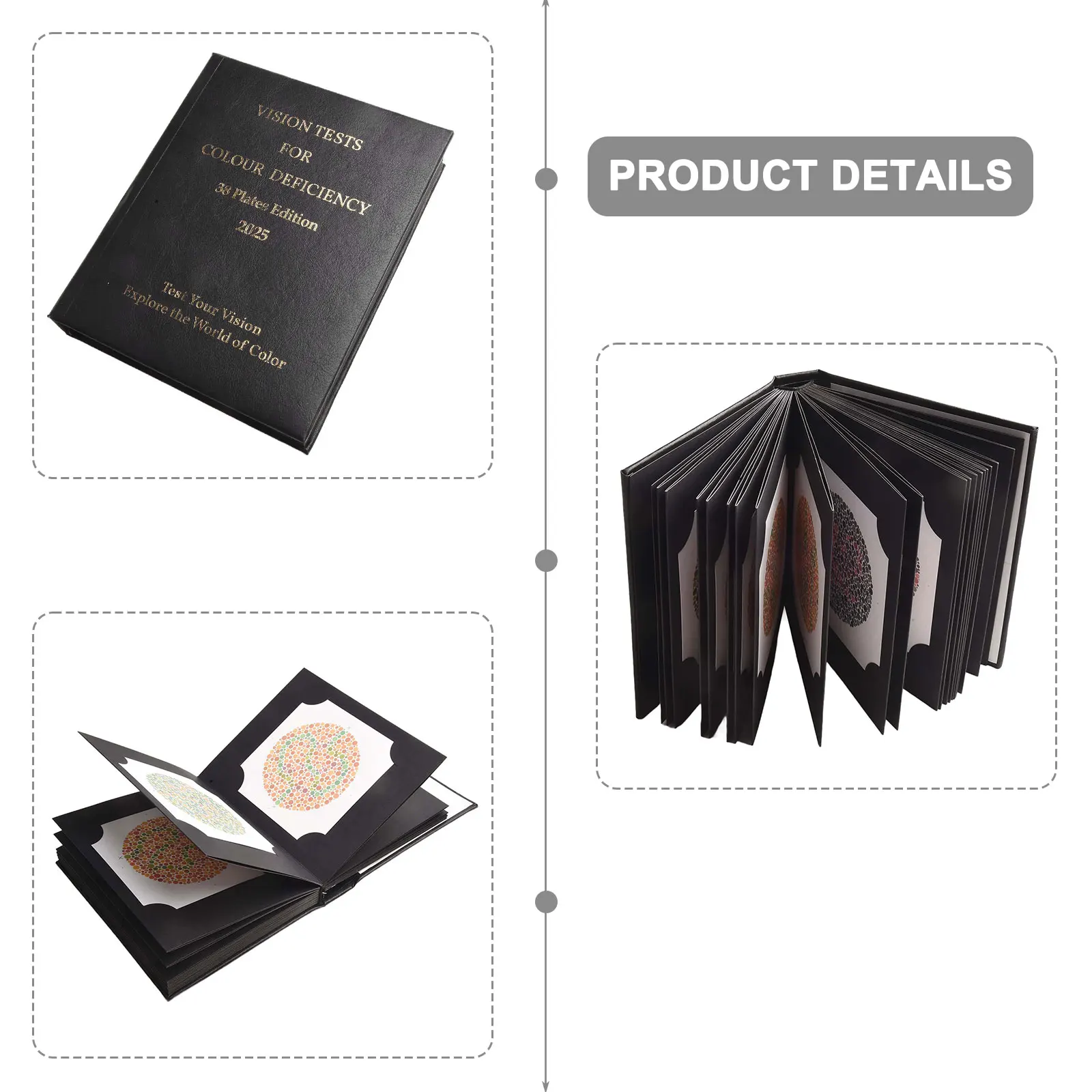 

19*14.8*4cm Color Difference Test Color Blindness Diagnosis Tool 38-piece Set Color Plates Red-Green Deficiency