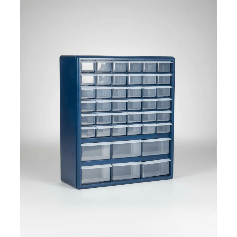 

42-Drawer Plastic Storage Organizer - Clear Compartment Cabinet for Tools, Crafts, Beads & Hardware