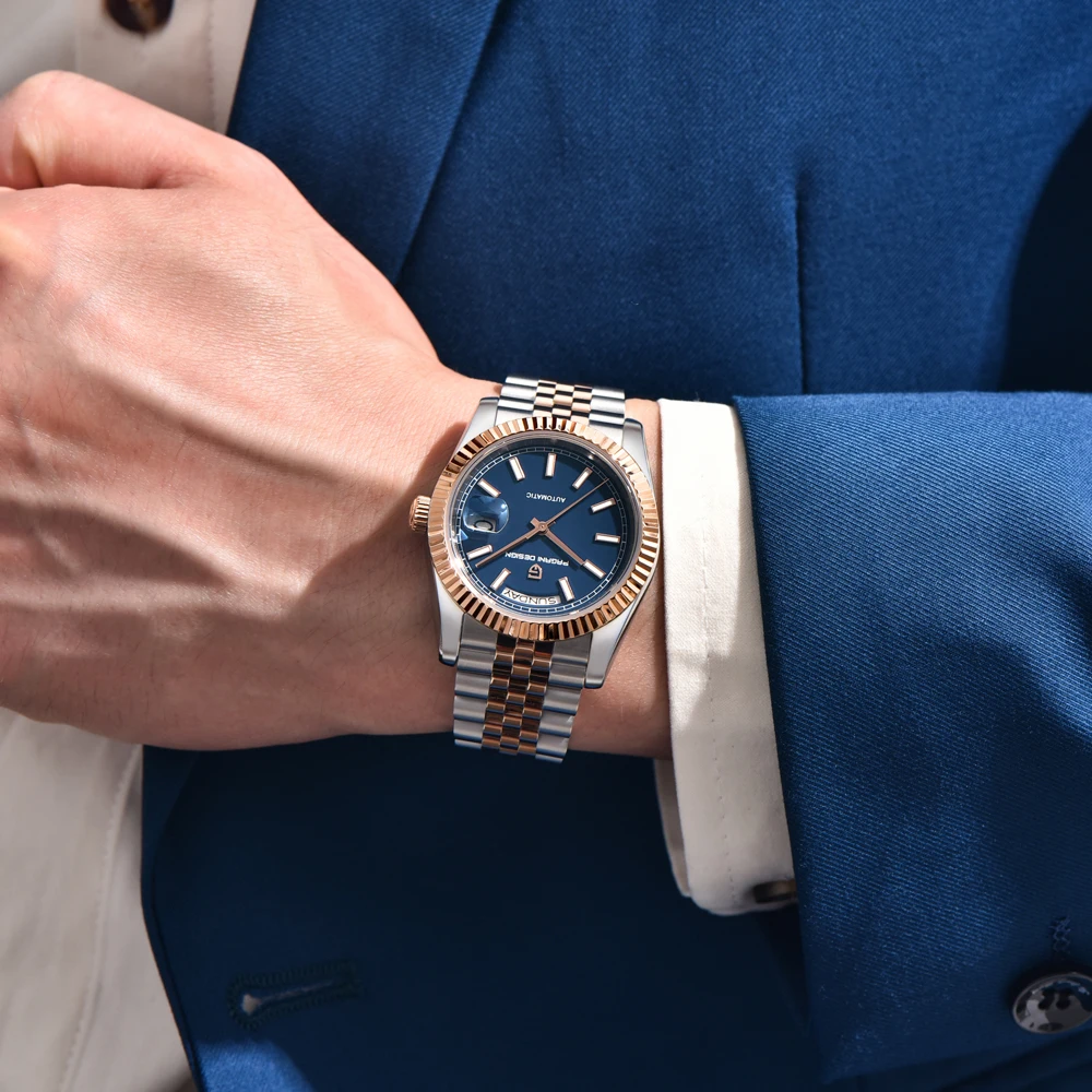 PAGANI DESIGN Watches 2025 New Luxury Automatic Mechanical Watch For Men Enamel Dial Sapphire Crystal Waterproof Stainless Steel