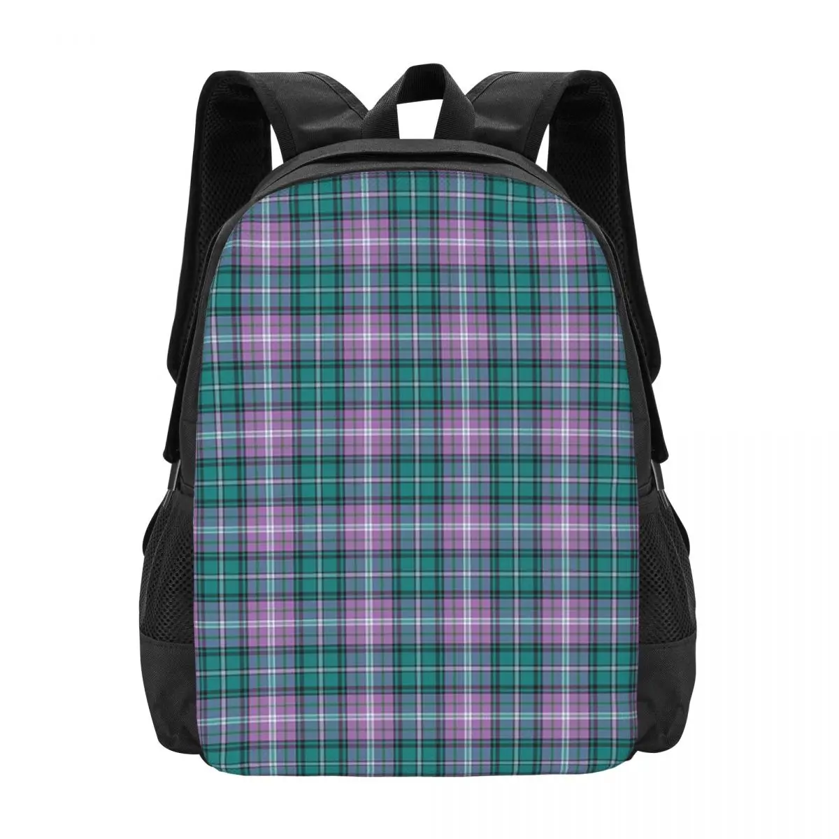 Purple Scottish Tartan Plaid Backpack Hot Sale Daypack Large Capacity Kids BookBag School Bag Shoulder Bags for Men Women