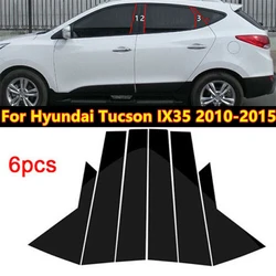 Glossy Black Pillar Post Door Trims Window Cover Stickers Accessories Fit For Hyundai IX35 Tucson 2010 2011 2012 2013 2014 2015