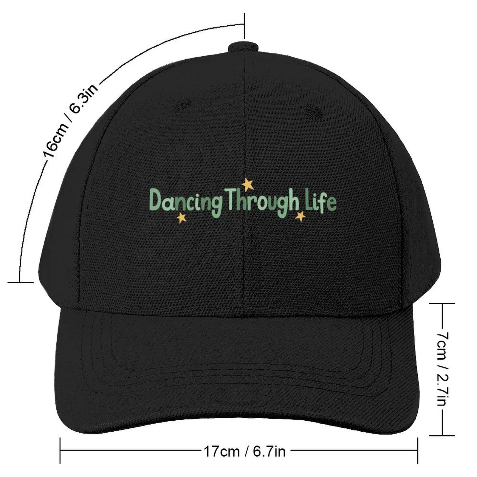 Wicked Muscial, Pastel Green Dancing Through Life Quote Baseball Cap foam party Hat Fashion Beach Trucker Cap Ladies Men's