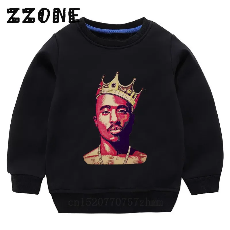 Kids Tupac 2pac Hip Hop Swag Sweatshirts Baby Cotton Pullover Tops Children\'s Hoodies Girls Boys Autumn Clothes,KYT287