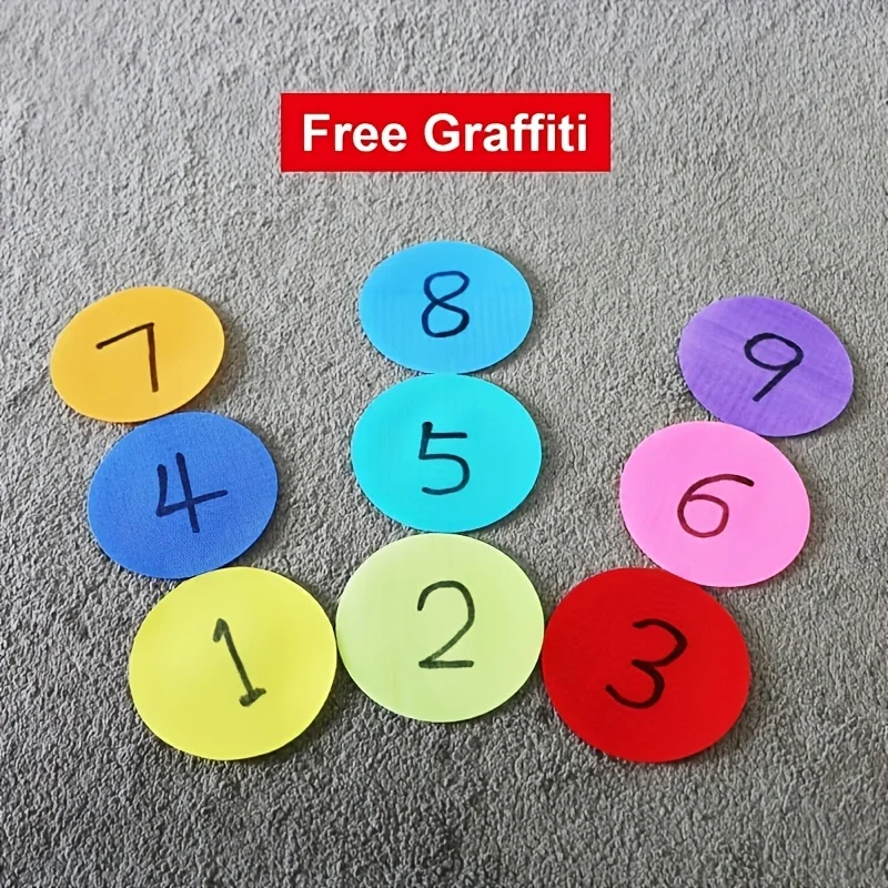 5/10pcs Multicolor Carpet Floor Dot Markers Suitable for Games, Hook and Loop Fixed Dot Stickers Peel & Stick Installation