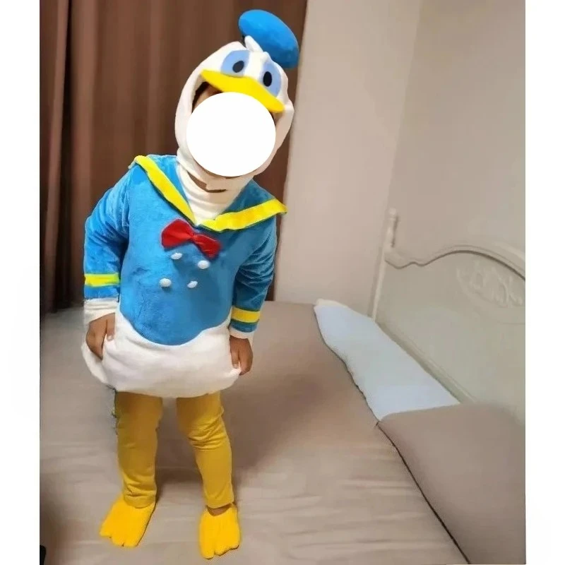 เด็กขนาดโดนัลด์ดั๊กคอสเพลย์เครื่องแต่งกายการ์ตูนมาสค็อตอะนิเมะการแสดงเสื้อผ้าเครื่องแต่งกายสัตว์พร็อพมาสคอต
