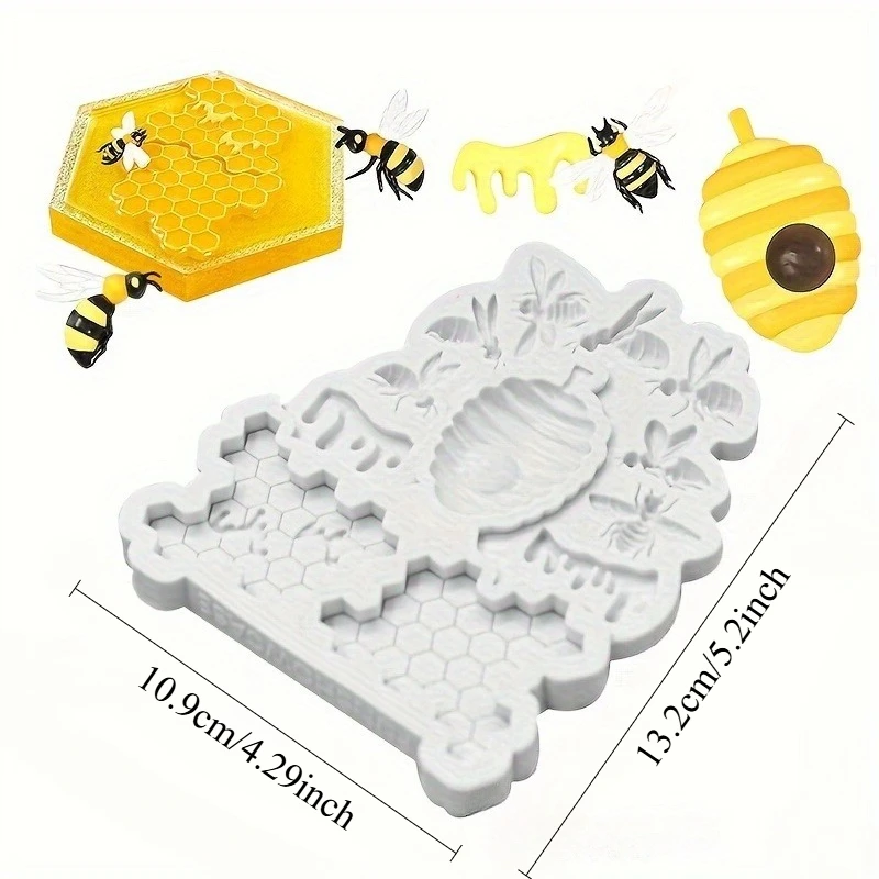 Silicone Mold Bee Honey Honeycomb Resin Kitchen Baking Tool DIY Cake Fondant Mould Dessert Chocolate Lace Decoration Supplies