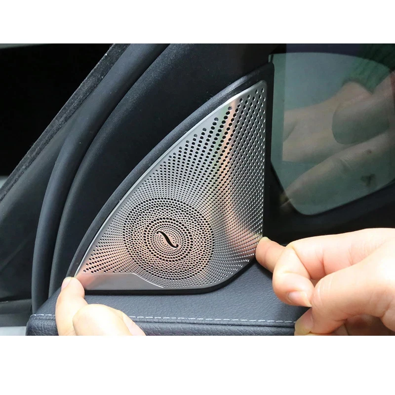 Cubierta embellecedora de altavoz de acero para puerta de coche, cubierta decorativa estéreo para mercedes-benz C E GLC Class W205 W213 X253