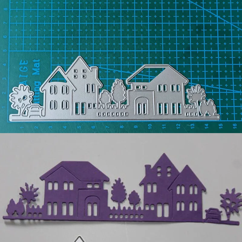 houses building metal cutting dies mold Scrapbooking decoration paper craft knife mould blade punch template Embossing stencils