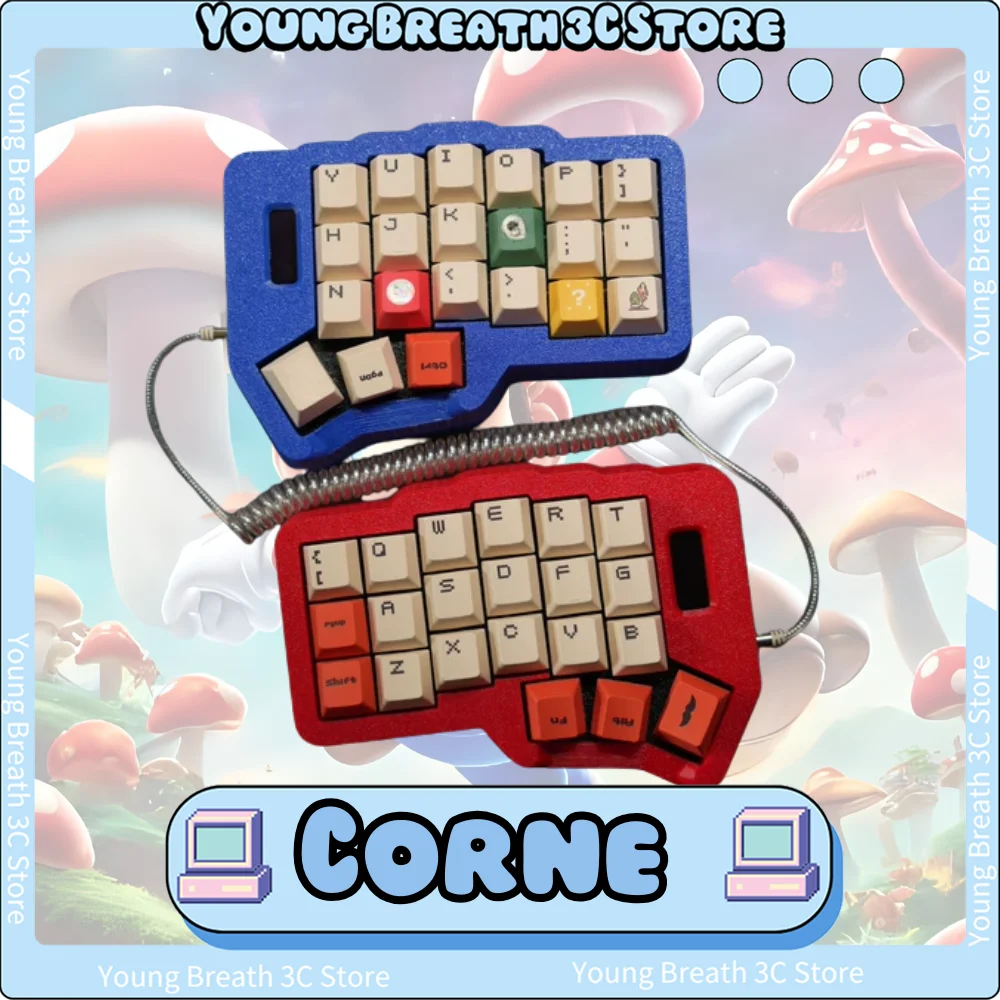 

Corne Split Keyboard Wired/Dual Mode With Screen 3D Printing Mechanical Keyboard Hot Swap rp2040 / nrf52840 PC Gamer Custom