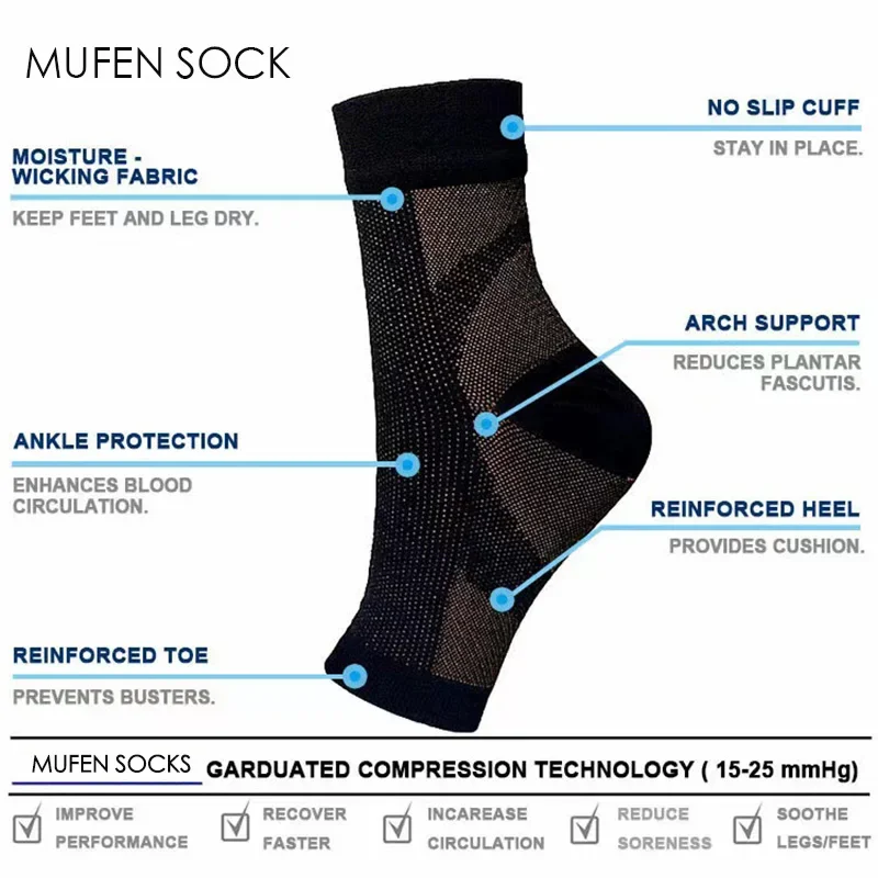 1/3/5 Pairs Men Women Sports Socks Foot Compression Foot Angel Ankle Outdoor Breatheable Sleeve Socks Brace Sock