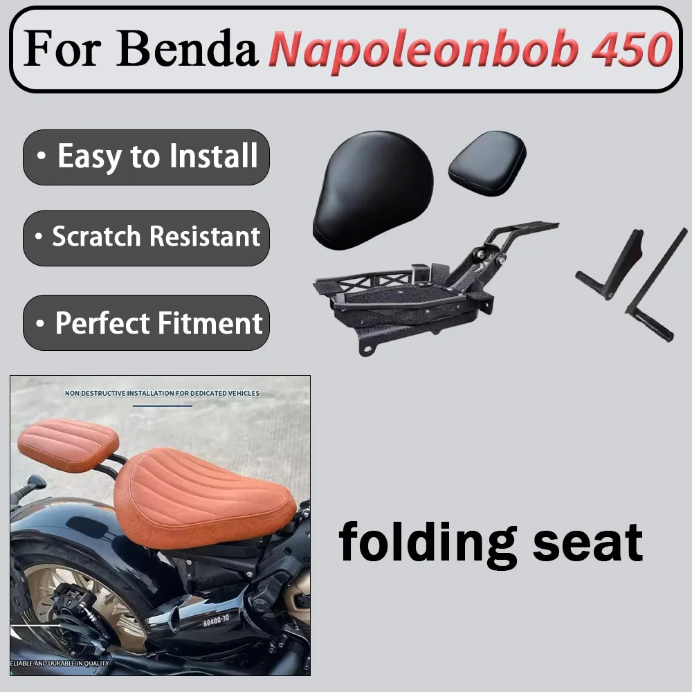 For Benda Napoleonbob 450 retrofit folding cushion hidden double seat cushion bobber seat leather seat