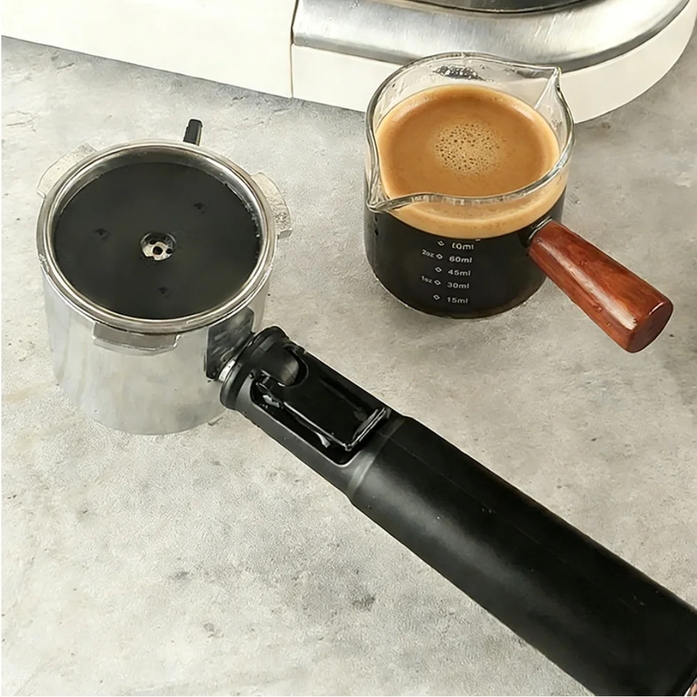 51mm Portafilter Handle for Pod Coffee Extraction Systems Compatible with 37mm and 28mm Ergonomic Grip and Cleanable Basket