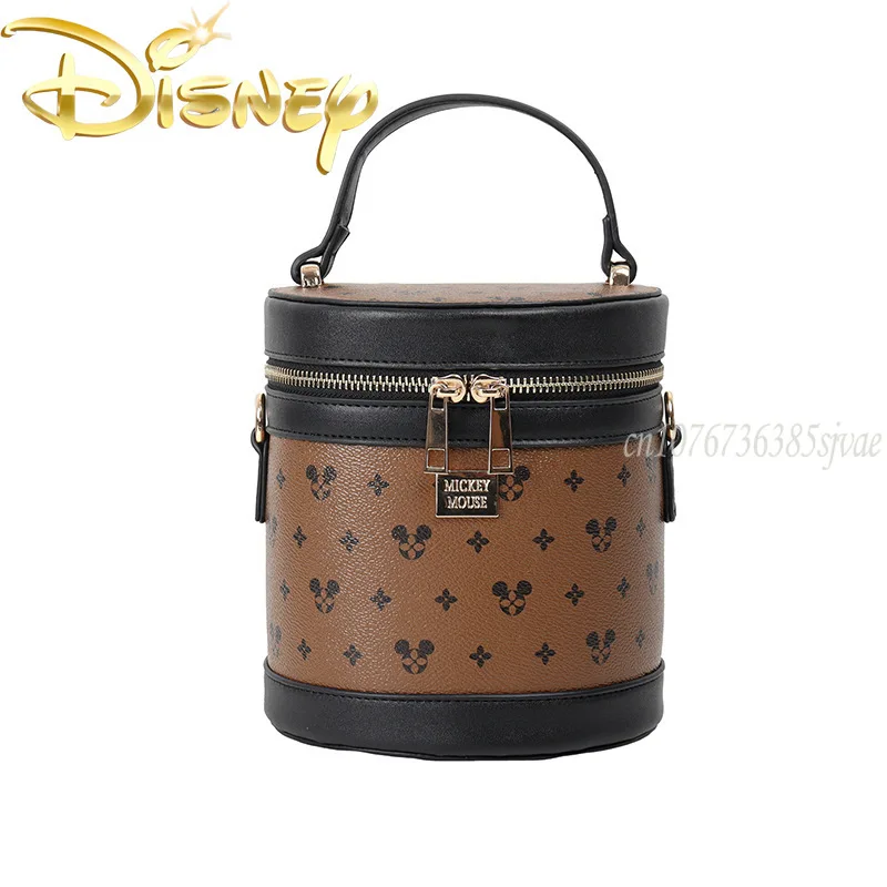 

Disney Mickey New Bucket Bag Luxury Brand Original Fashion Women's Shoulder Bag Cartoon Cylinder Women's Handbag High Quality