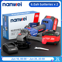 Nanwei 20V Cordless Angle Grinder 125MM Brushless Motor Metal Cutting Sanding Li-ion Tools DIY Outdoor Repair Equipment
