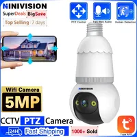 IP Camera 5MP E27 Luminous Bulb Full Color Wifi Indoor Mini Tuya Smart Home Surveillance Camera Security Baby Monitor Video