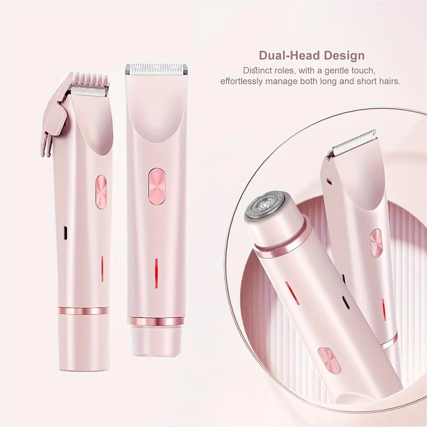 2-in-1 Woman Hair Removal Electric Razor Device Portable Hair Removal Knife Cordless Painless Body Groomer Bikini Trimmer