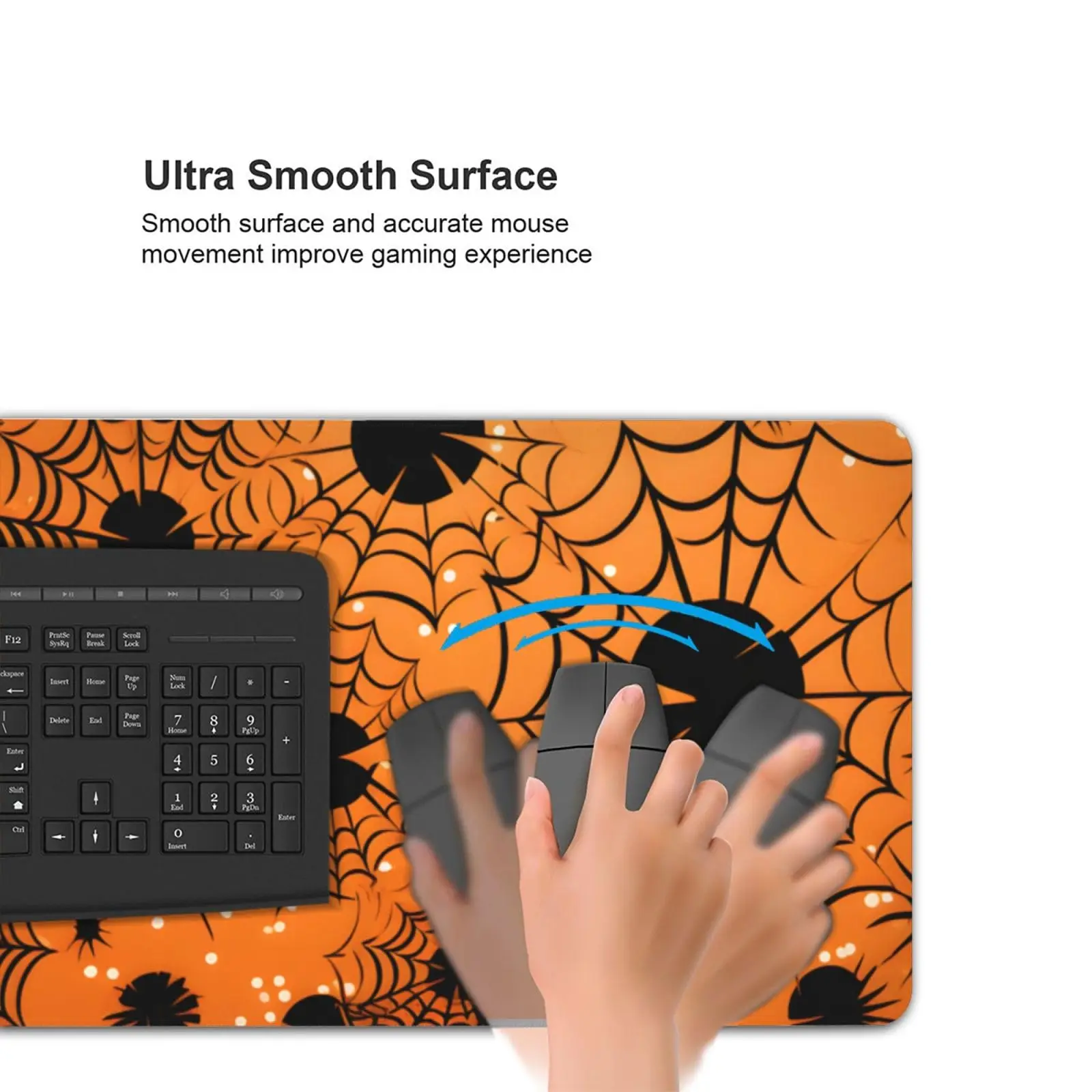 Spider Web Orange Mouse Pad Large Desk Mat for Keyboard and Mouse Non-Slip Gaming Mousepad Office Desk Accessories for Computer