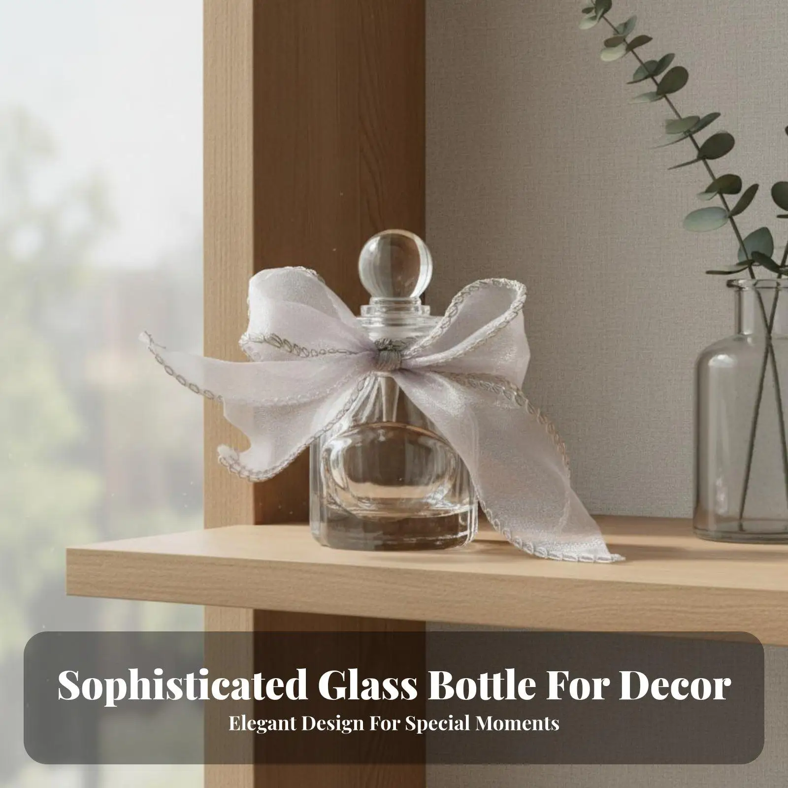 Decorative Glass Storage Bottle with Tight Closure for Keepsakes Mini Notes and Wedding Table Settings