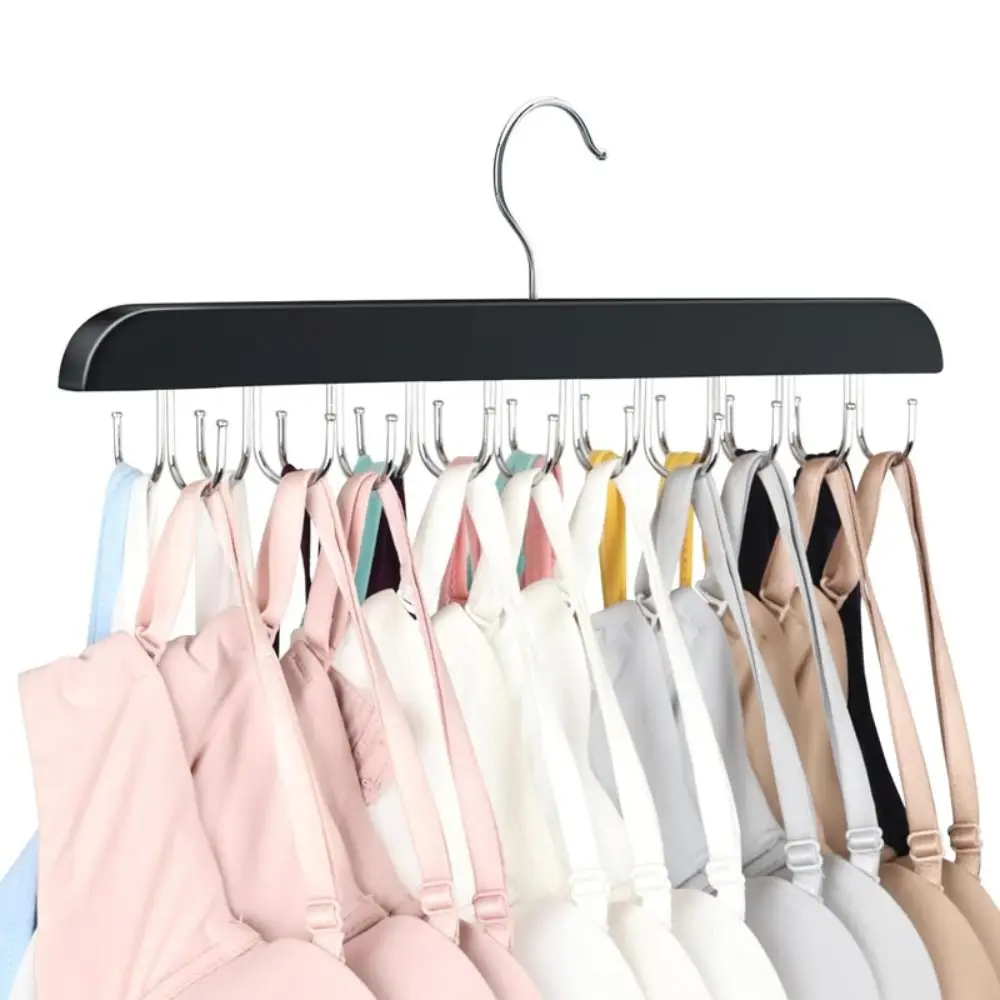 Sturdy Wooden 14/16/20 Hooks Belt Rack Multi-function Household Non Slip Storage Rack Space Saving Tie Tank Tops Belt Hanger