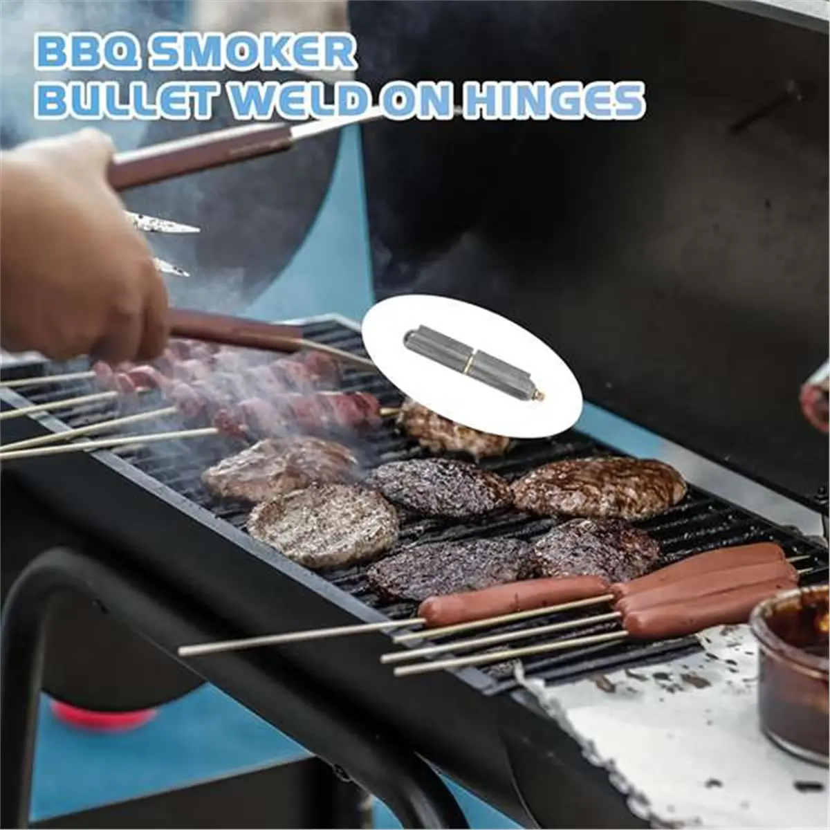 COFA 4 Pcs 4 Inch Heavy Duty Weldable Carbon Steel Hinges for BBQ Smokers, , Automotive Tailgates